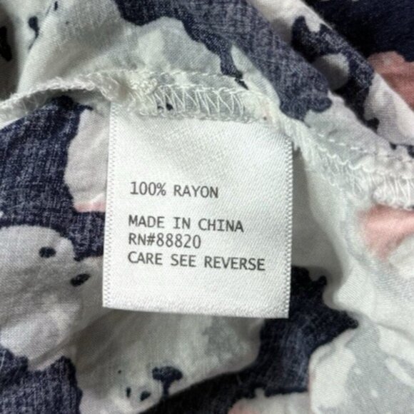 Saint Tropez West Blue Pink & Gray Abstract Print Popover Top Women's Size 1X - Picture 10 of 11